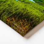 Yatay Kanvas Tablo Turkuaz Alp Gölü ve Yeşil Vadi Manzara Tablosu Ev Ofis Duvar Dekoru