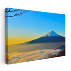 Yatay Kanvas Tablo Bulut Denizi ve Karlı Dağ Zirvesi Manzara Tablosu Ev Ofis Duvar Dekoru