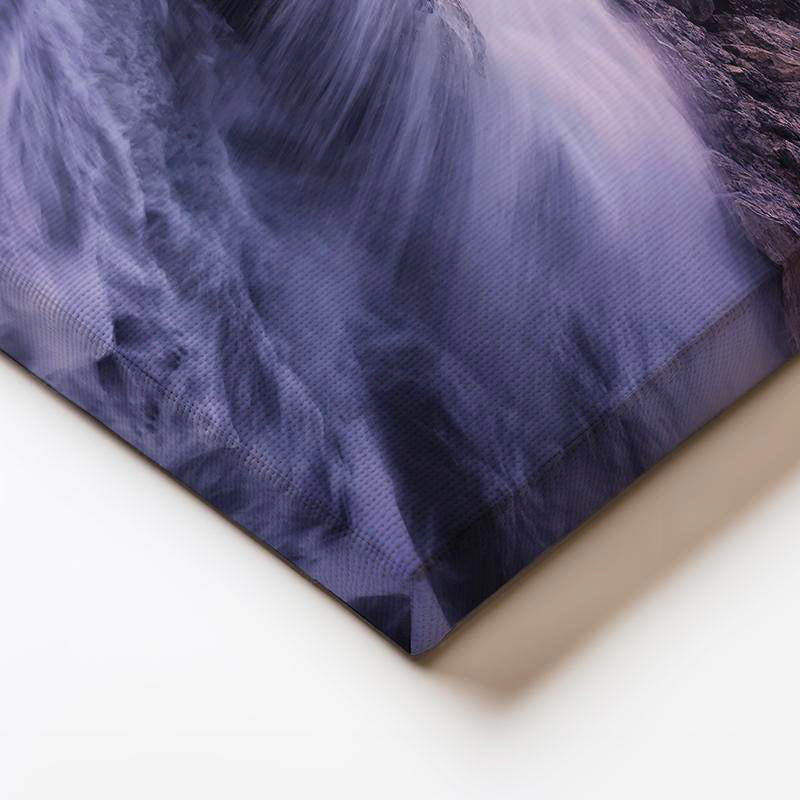 Yatay Kanvas Tablo Dalgalı Deniz Ve Kaya Şelaleleri Manzara Tablosu Ev Ofis Duvar Dekoru