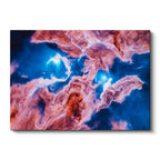 Yatay Kanvas Tablo Pembe Ve Mavi Gaz Bulutları Manzara Tablosu Ev Ofis Duvar Dekoru