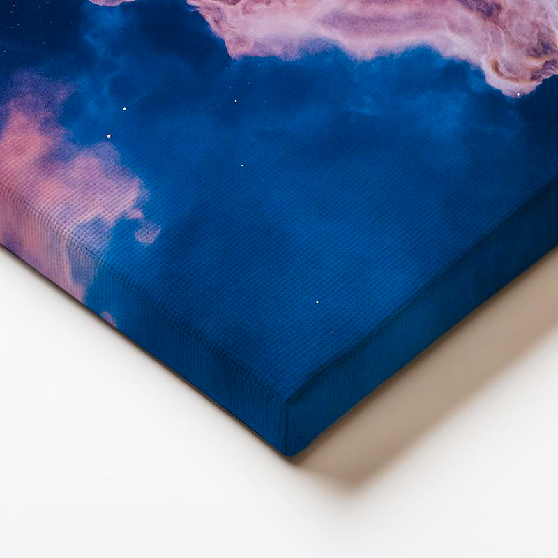 Yatay Kanvas Tablo Pembe Ve Mavi Gaz Bulutları Manzara Tablosu Ev Ofis Duvar Dekoru