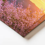 Yatay Kanvas Tablo Karlı Fuji Dağı Ve Sakura Ağaçları Manzara Tablosu Ev Ofis Duvar Dekoru