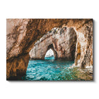 Yatay Kanvas Tablo Doğal Taş Kemer ve Deniz Mağarası Manzara Tablosu Ev Ofis Duvar Dekoru