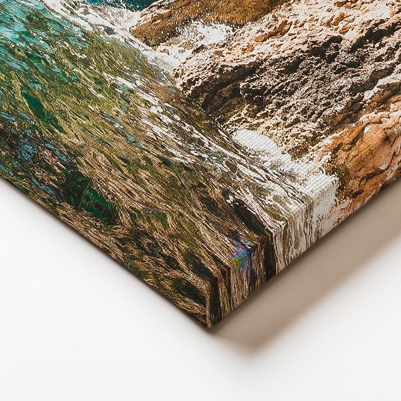 Yatay Kanvas Tablo Doğal Taş Kemer ve Deniz Mağarası Manzara Tablosu Ev Ofis Duvar Dekoru