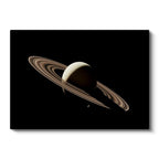 Yatay Kanvas Tablo Satürn Gezegeni ve İnce Halka Çizgisi Manzara Tablosu Ev Ofis Duvar Dekoru