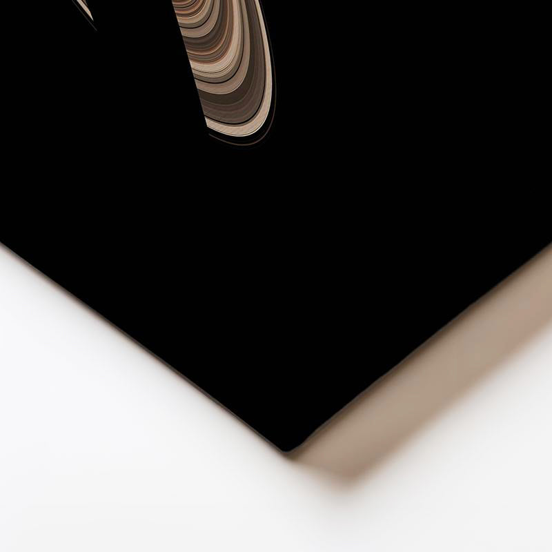 Yatay Kanvas Tablo Satürn Gezegeni ve İnce Halka Çizgisi Manzara Tablosu Ev Ofis Duvar Dekoru