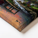 Yatay Kanvas Tablo Akarsu Kenarı Orman Evi Manzara Ve Doğa Tablosu Ev Ofis Duvar Dekoru