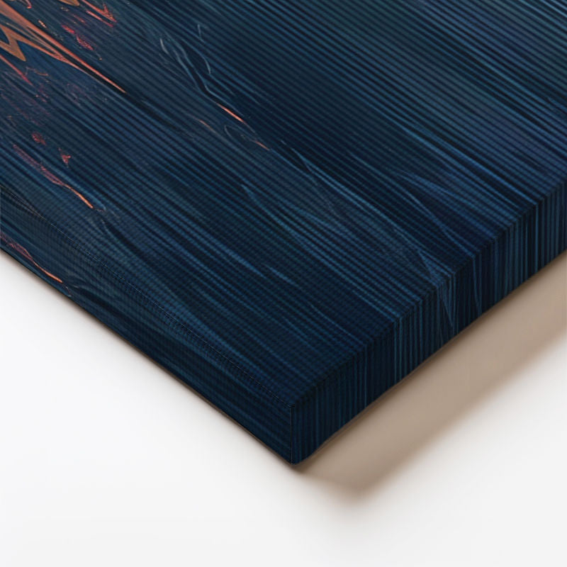 Yatay Kanvas Tablo Deniz Üzerinde Büyük Turuncu Ay Manzara Ve Doğa Tablosu Ev Ofis Duvar Dekoru