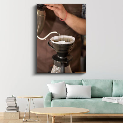 Barista - El Demlemesi Kahve Hazırlama Tekniği Kanvas Tablo