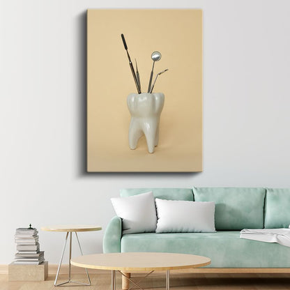 Diş Hekimi - Diş Tedavi Aletleri ve Ekipmanları Kanvas Tablo