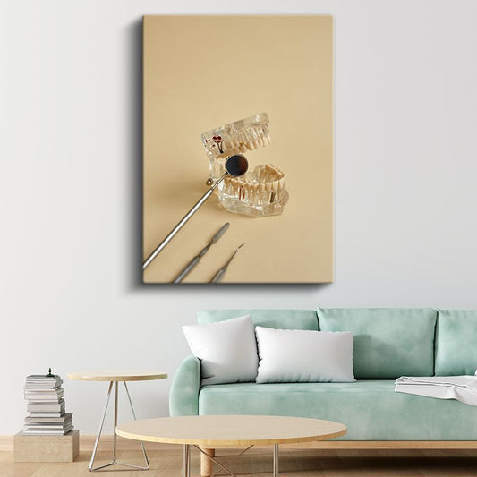 Ortodontist - Diş Modeli ve Teşhis Aletleri Kanvas Tablo