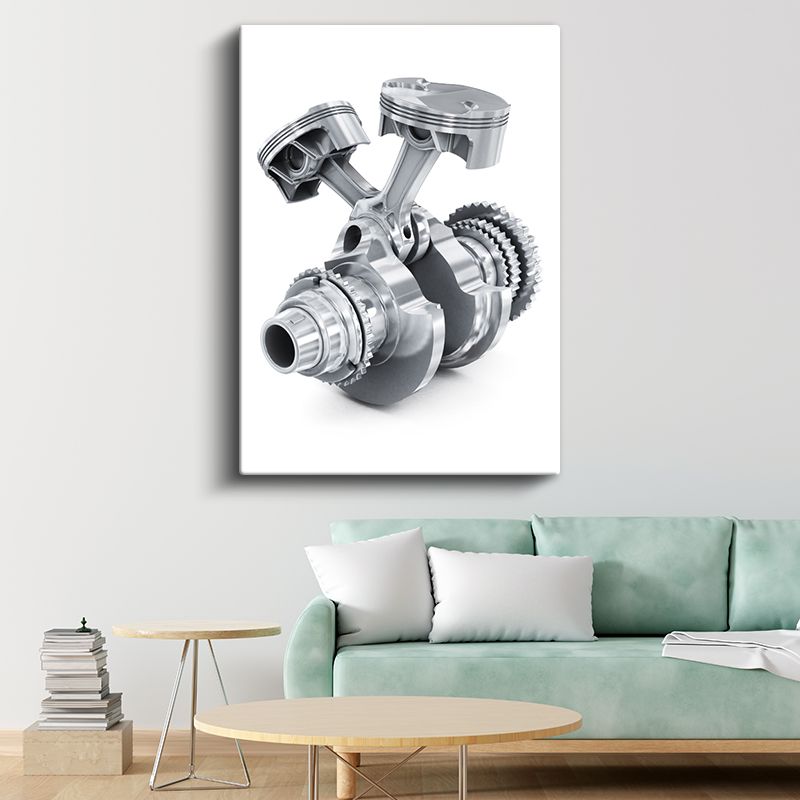 Motor Mühendisi - Piston ve Krank Mili Detayı Kanvas Tablo