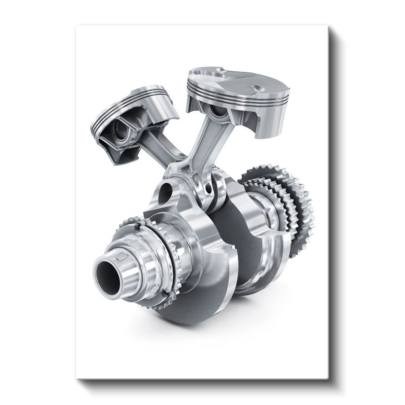 Motor Mühendisi - Piston ve Krank Mili Detayı Kanvas Tablo