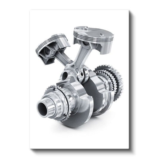 Motor Mühendisi - Piston ve Krank Mili Detayı Kanvas Tablo