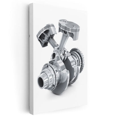 Motor Mühendisi - Piston ve Krank Mili Detayı Kanvas Tablo