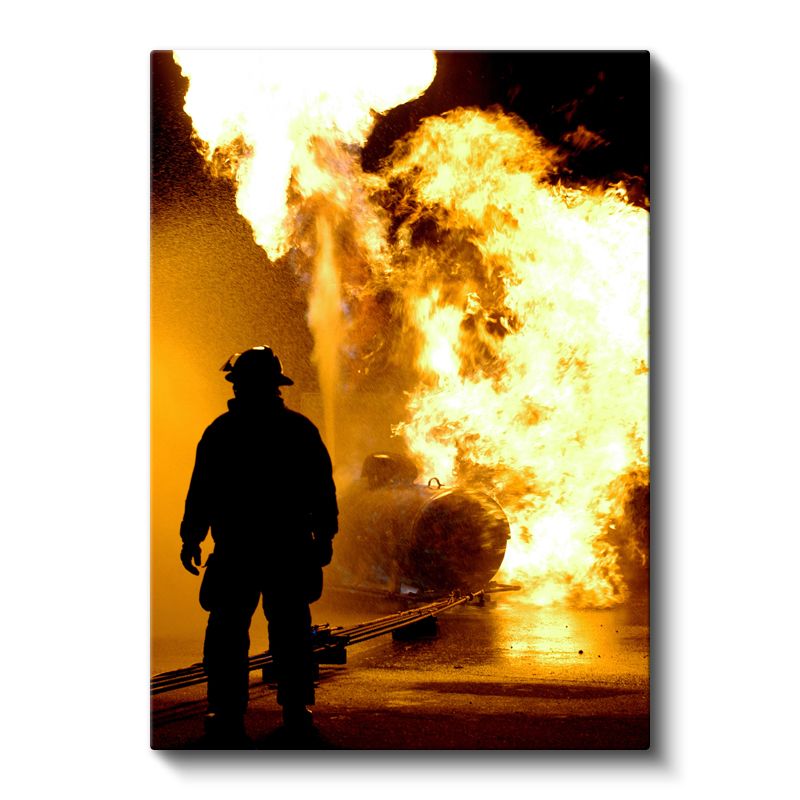 İtfaiyeci - Cesur Müdahale Anı Kanvas Tablo