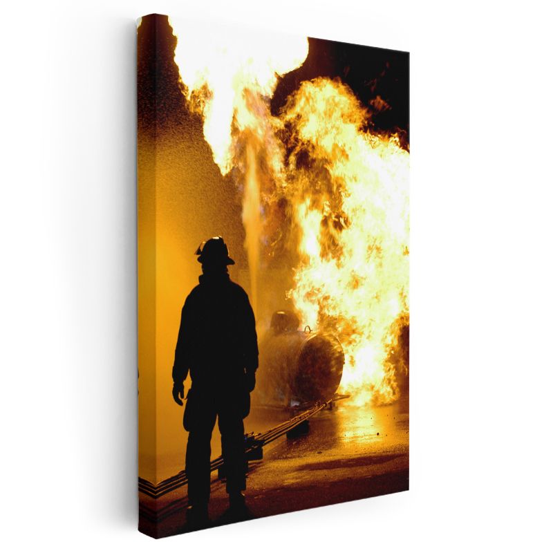 İtfaiyeci - Cesur Müdahale Anı Kanvas Tablo
