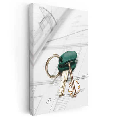 Emlak Danışmanı - Mimari Plan ve Anahtar Kanvas Tablo