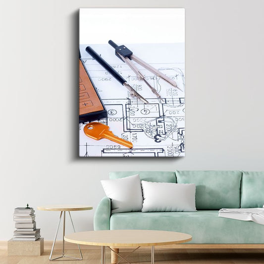 Mimar - Teknik Çizim ve Planlama Kanvas Tablo