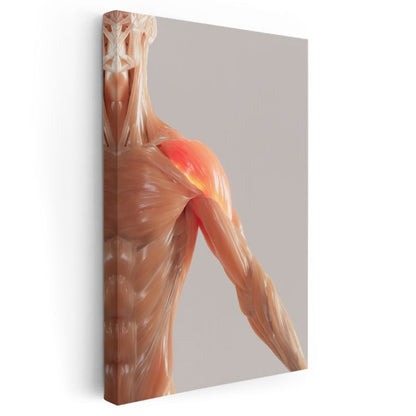 Fizyoterapist - Kas Anatomisi ve Tedavi Kanvas Tablo