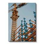 Dikey Kanvas Tablo Sarı Vinç Ve Çelik İskelet İnşaat Mühendisi Tablosu Ev Ofis Duvar Dekoru