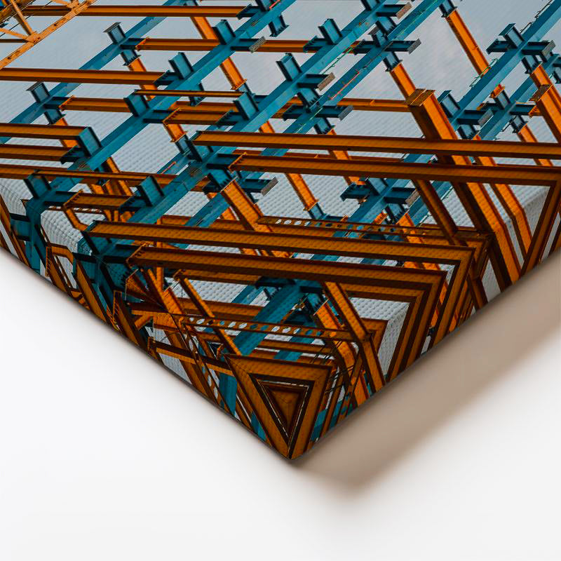 Dikey Kanvas Tablo Sarı Vinç Ve Çelik İskelet İnşaat Mühendisi Tablosu Ev Ofis Duvar Dekoru