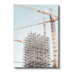 Dikey Kanvas Tablo Çelik Yapı İskeleti Ve Vinçler İnşaat Mühendisi Tablosu Ev Ofis Duvar Dekoru