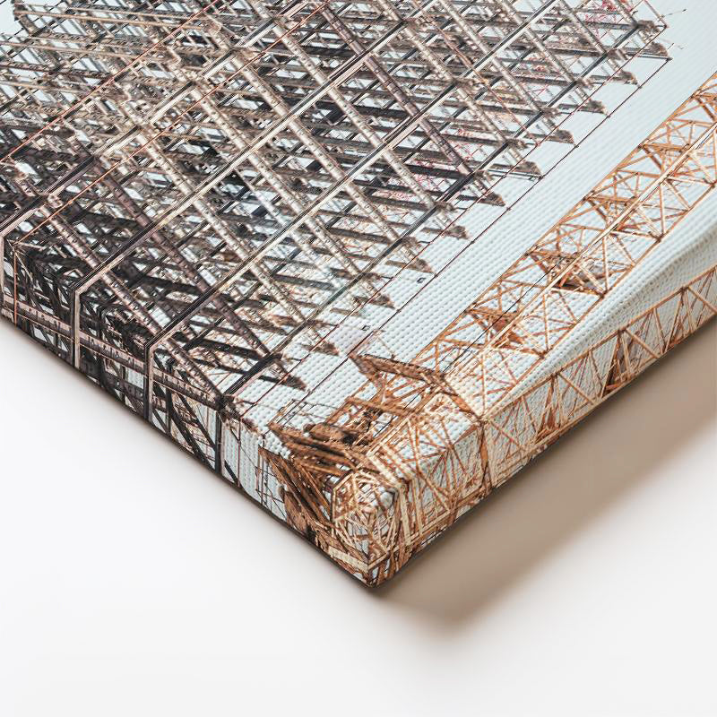 Dikey Kanvas Tablo Çelik Yapı İskeleti Ve Vinçler İnşaat Mühendisi Tablosu Ev Ofis Duvar Dekoru