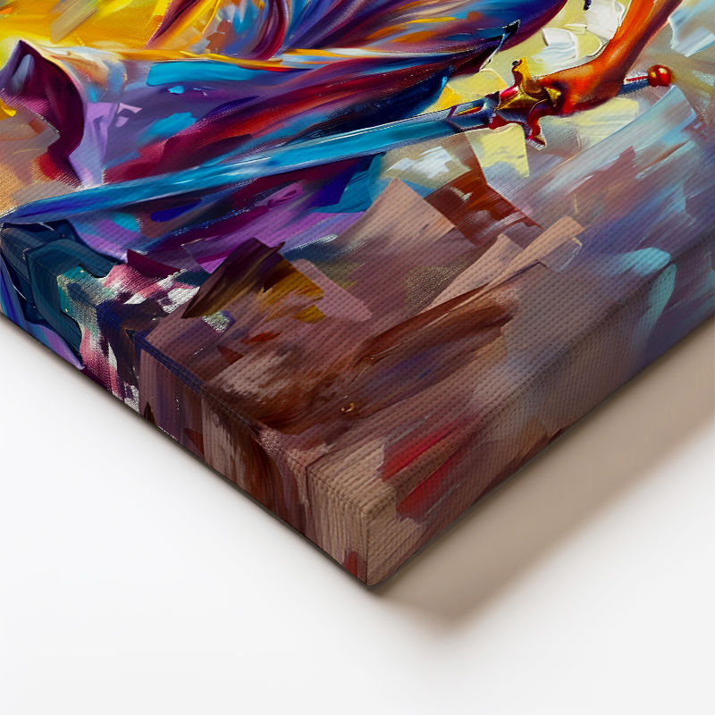 Dikey Kanvas Tablo Boya Efektli Adalet Tanrıçası Adalet Tablosu Ev Ofis Duvar Dekoru