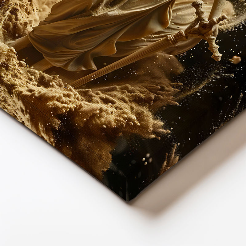 Dikey Kanvas Tablo Kum Efektli Adalet Tanrıçası Adalet Tablosu Ev Ofis Duvar Dekoru