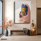 Dikey Kanvas Tablo Minyatür Ressam Sanat Tablosu Ev Ofis Duvar Dekoru