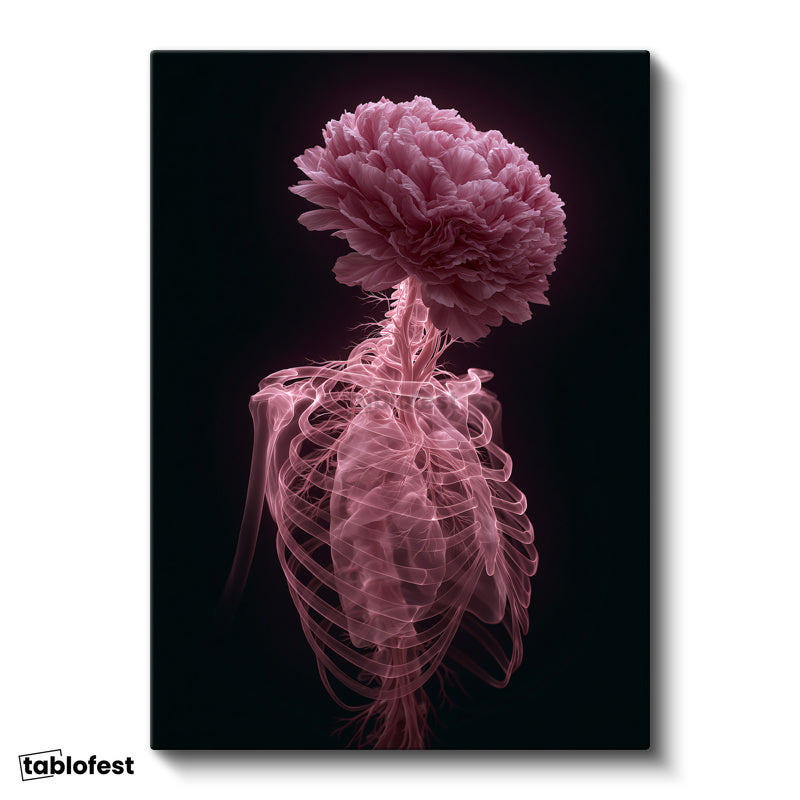 Dikey Kanvas Tablo İnsan Anatomisi Çiçek Anatomik Tablo Ev Ofis Duvar Dekoru