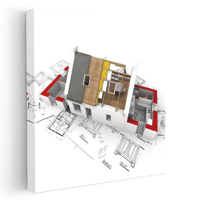 Mimar - Ev Tasarımı ve Proje Planı Kanvas Tablo