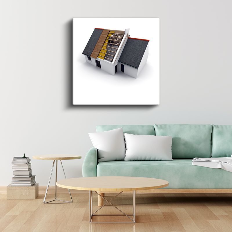 Mimar - Çatı Konstrüksiyonu ve Yalıtım Detayı Kanvas Tablo