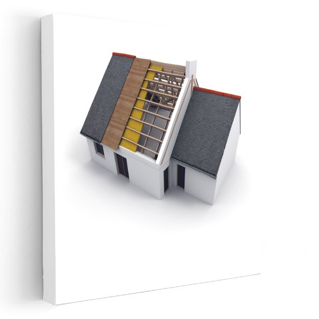 Mimar - Çatı Konstrüksiyonu ve Yalıtım Detayı Kanvas Tablo