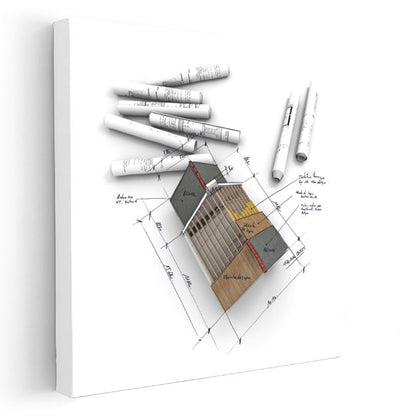 Mimar - Teknik Çizim ve Ölçümlendirme Kanvas Tablo