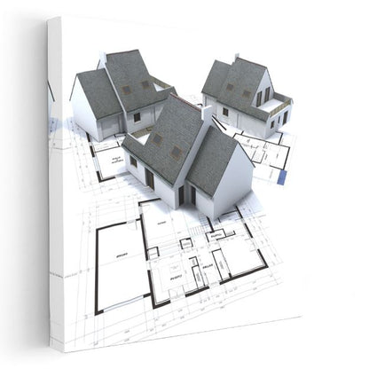 Mimar - Toplu Konut Projesi Planlaması Kanvas Tablo