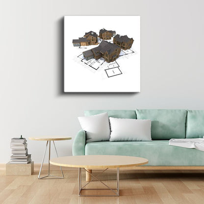 Mimar - Lüks Villa Kompleksi Tasarımı Kanvas Tablo