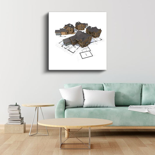 Mimar - Lüks Villa Kompleksi Tasarımı Kanvas Tablo
