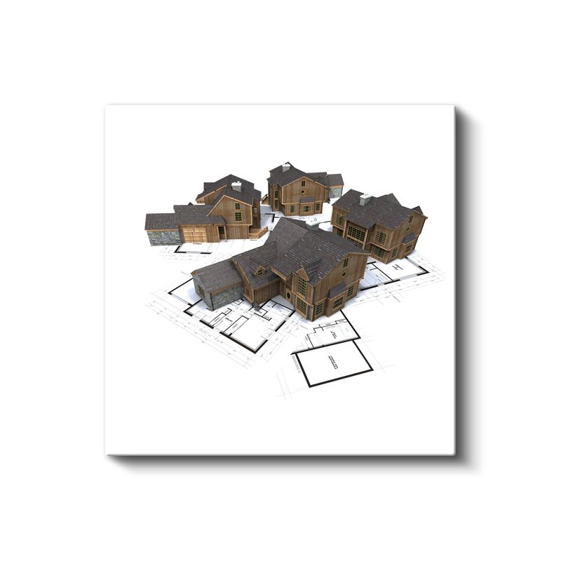 Mimar - Lüks Villa Kompleksi Tasarımı Kanvas Tablo
