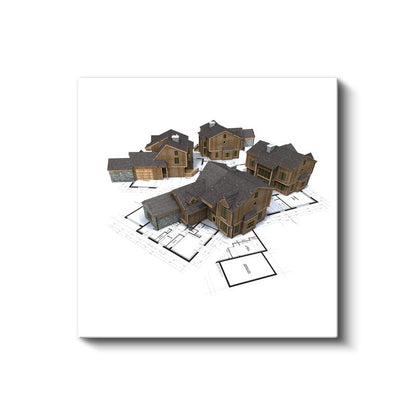 Mimar - Lüks Villa Kompleksi Tasarımı Kanvas Tablo