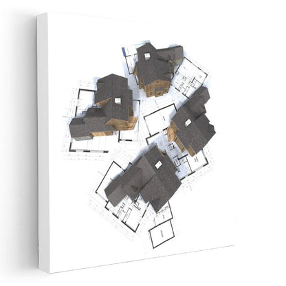 İnşaat Mühendisi - Konut Yerleşim Planı Kanvas Tablo