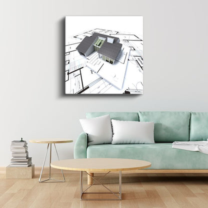 Mimar - Modern Villa Tasarımı Kanvas Tablo