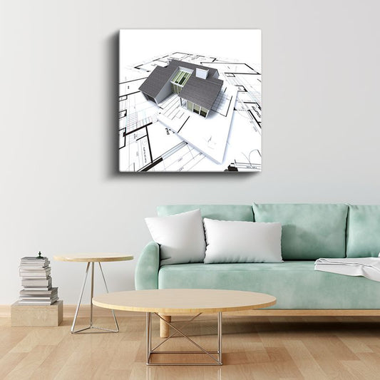 Mimar - Modern Villa Tasarımı Kanvas Tablo