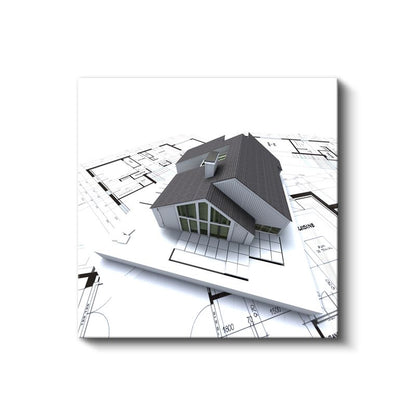 Mimar - Çatı Detaylı Konut Projesi Kanvas Tablo