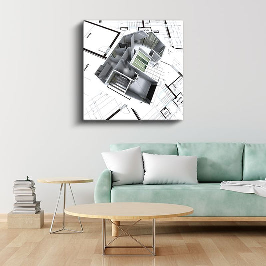 Mimar - İç Mekan Planlaması Kanvas Tablo