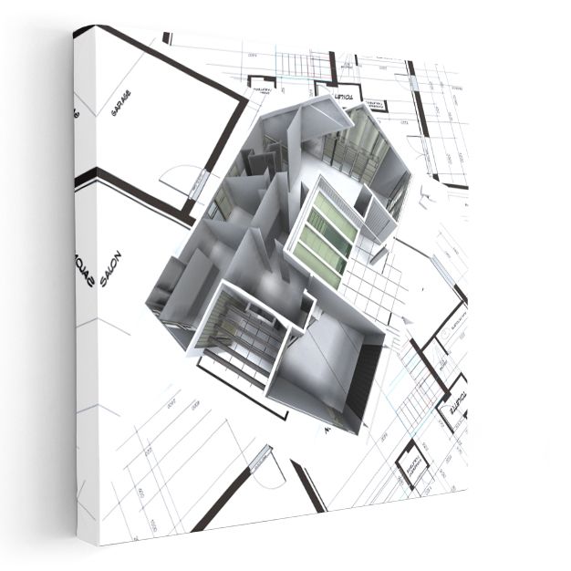 Mimar - İç Mekan Planlaması Kanvas Tablo