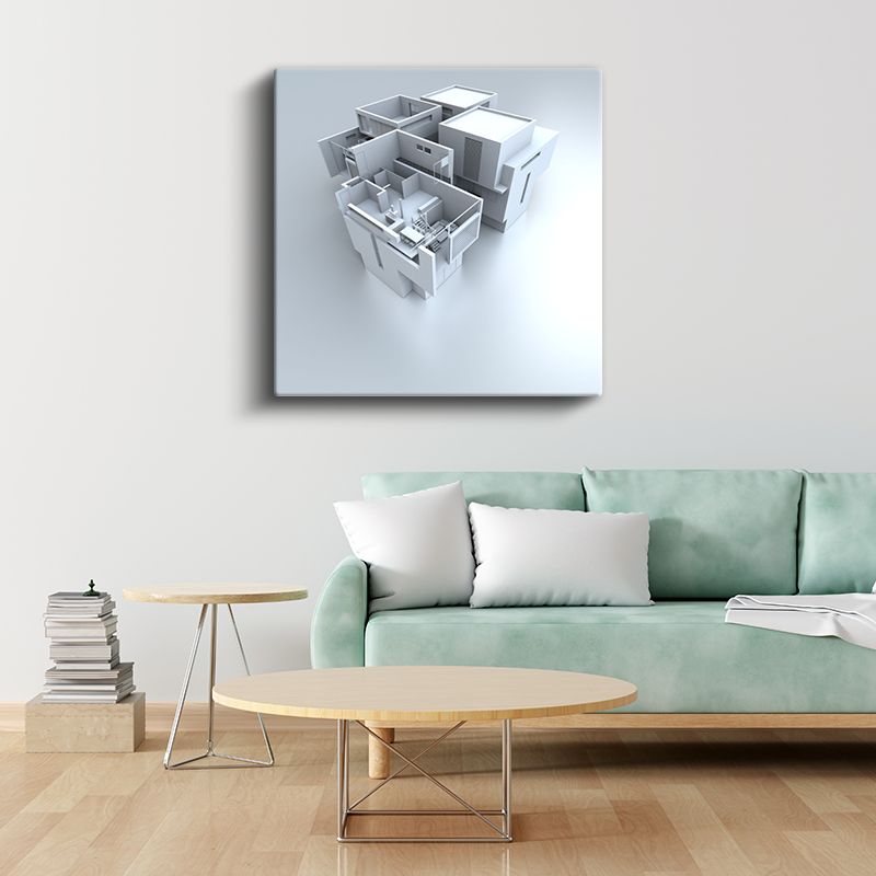 Mimar - Modüler Yapı Planı Kanvas Tablo