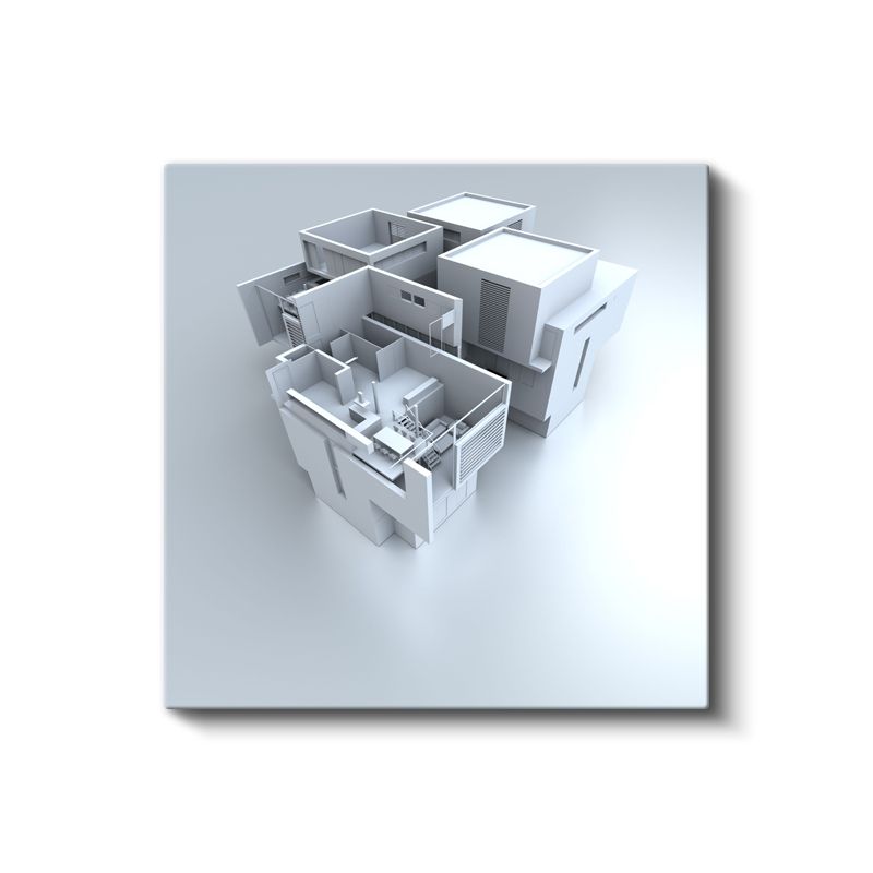 Mimar - Modüler Yapı Planı Kanvas Tablo