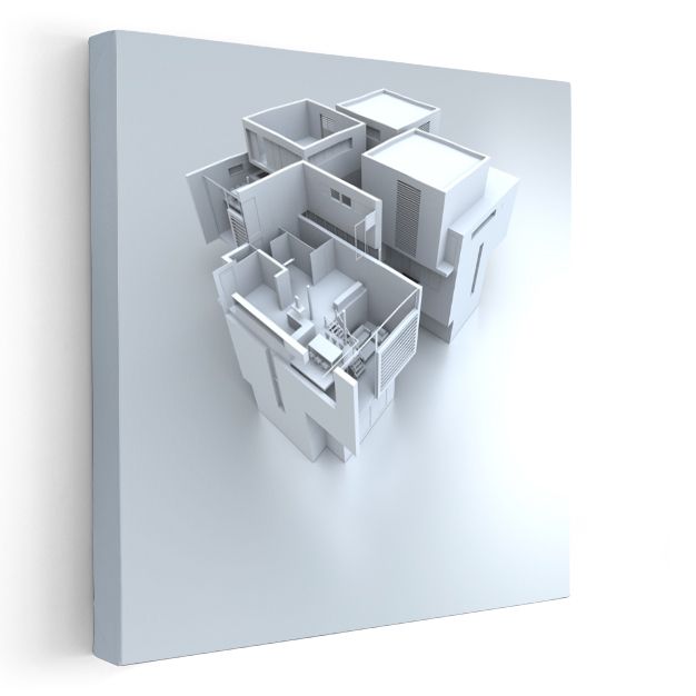 Mimar - Modüler Yapı Planı Kanvas Tablo